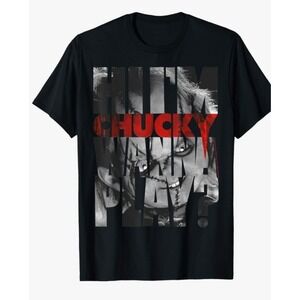 Child's Play "Hi, I'm Chucky – Wanna Play?" Graphic T-Shirt – Size Small –...